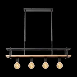 Hanglamp MILONGA Met. Zwart/Hout