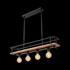 Hanglamp MILONGA Met. Zwart/Hout