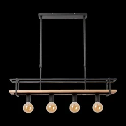 Hanglamp MILONGA Met. Zwart/Hout