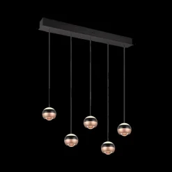 Hanglamp ORBIT 5Del. Zwart/Coffee