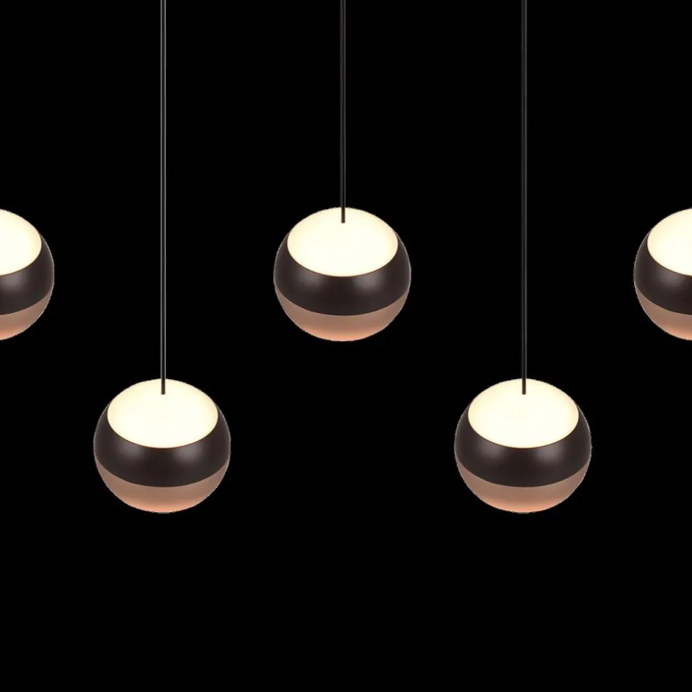 Hanglamp ORBIT 5Del. Zwart/Coffee