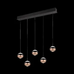 Hanglamp ORBIT 5Del. Zwart/Coffee