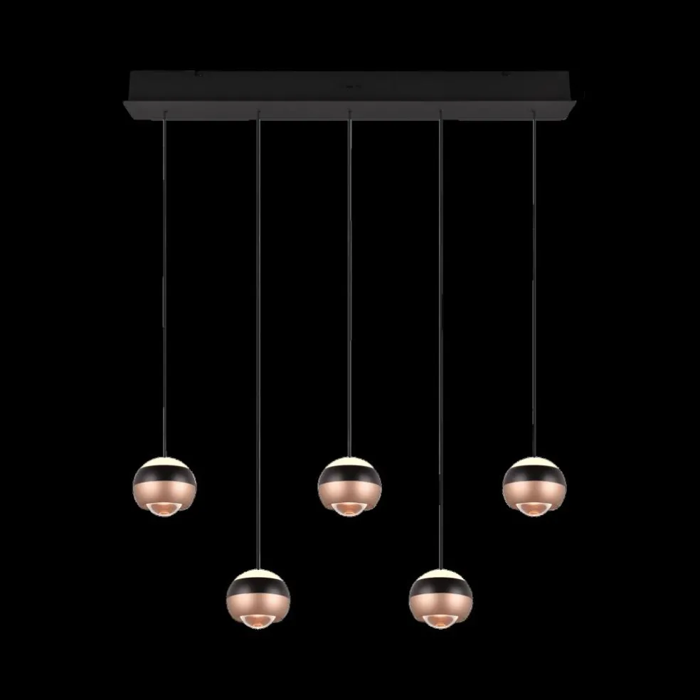 Hanglamp ORBIT 5Del. Zwart/Coffee