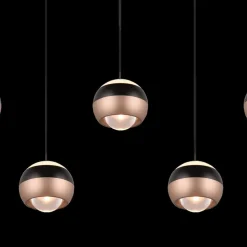 Hanglamp ORBIT 5Del. Zwart/Coffee