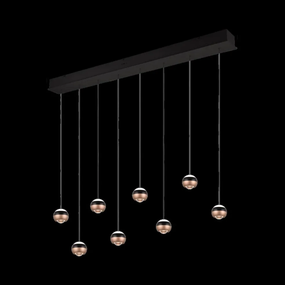 Hanglamp ORBIT 8Del. Zwart/Coffee