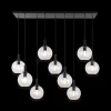 Hanglamp OSIRA 9Del. Zwart/Glas Helder