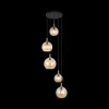 Hanglamp OSIRA Rnd 5Del. Zwart/Glas Amber