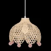 Hanglamp POMPON Bamboe Naturel/Roze