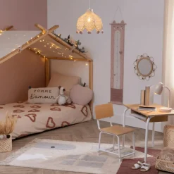 Hanglamp POMPON Bamboe Naturel/Roze