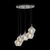 Hanglamp RAKEL 5Del. Rnd Ant. Brons/Glas Smoke