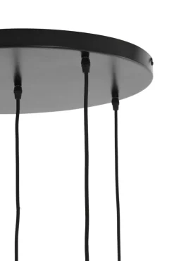 Hanglamp RAKEL 5Del. Rnd Ant. Brons/Glas Smoke