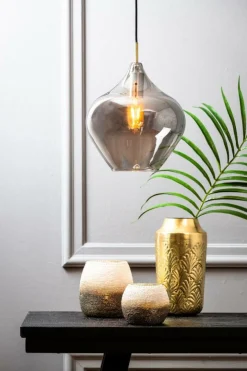 Hanglamp RAKEL XL Ant. Brons/Glas Smoke