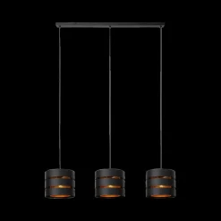 Hanglamp ROSAS 3Del. Lang Zwart/Goud