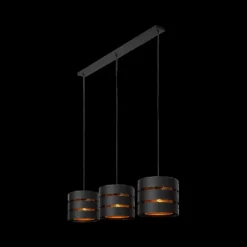 Hanglamp ROSAS 3Del. Lang Zwart/Goud