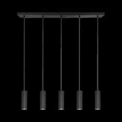 Hanglamp SOKA 5Del. Metaal Zwart