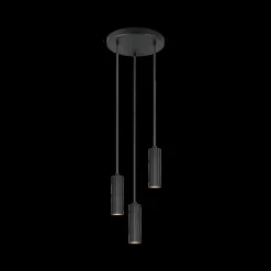 Hanglamp SOKA 3Del. Metaal Zwart