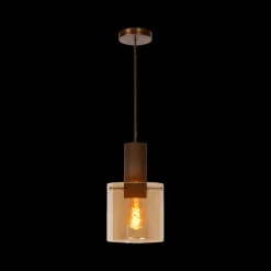 Hanglamp TOLEDO 1Del. Koper/Glas Amber