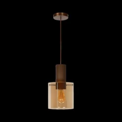 Hanglamp TOLEDO 1Del. Koper/Glas Amber