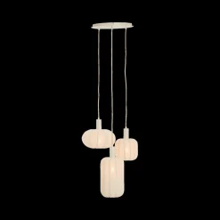 Hanglamp TUFIA 3Del Rond Linnen Crème