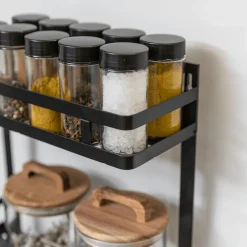 Hangrek/Keukenrolhouder KARAS Metaal Zwart