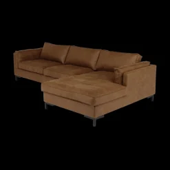 Hoeksalon AXEL Longchair Rechts Cognac