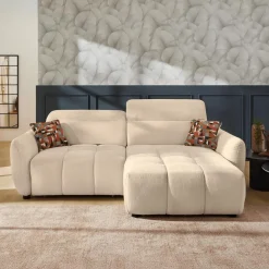 Hoeksalon CECILE Beige met Elektrische Diepteverstelling B263