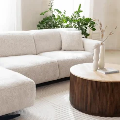 Hoeksalon KOKOMO Longchair Links Cream