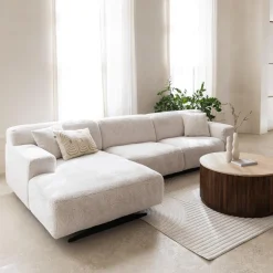 Hoeksalon KOKOMO Longchair Links Cream