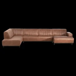 Hoeksalon PASTEL Longchair Links Cognac