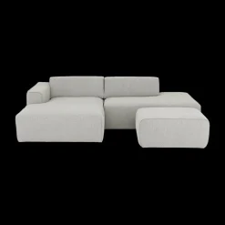 Hoeksalon SMILE Longchair Links Sneak Naturel