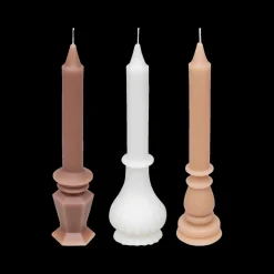 Kaars COTTAGE S/3 Wit/Roze Ass.