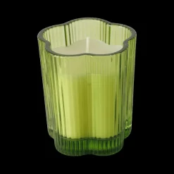 Kaars FIHONA Bloemvorm Glas Groen Ass.