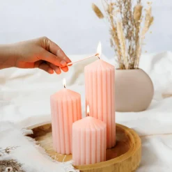 Kaars RIBBLE 10 Lichtroze