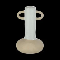 Kaarshouder ILLIA 2 Oren Porselein Wit/Beige