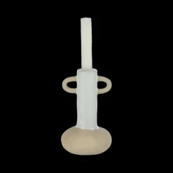Kaarshouder ILLIA 2 Oren Porselein Wit/Beige