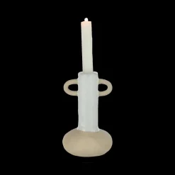 Kaarshouder ILLIA 2 Oren Porselein Wit/Beige