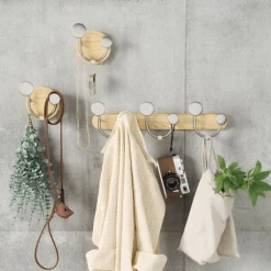 Kapstok MELODY 2H. Naturel/Nikkel