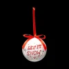 Kerstbal LET IT SNOW Wit/Rood