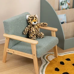 Kinderstoel BAZILE Poly Groen/Hout Nat.