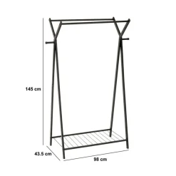 Kledingrek MERTY Met. Zwart