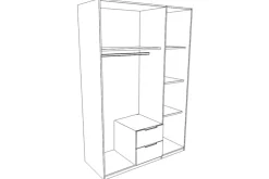 Kleerkast HUVAR Plankeneiche/Graphite B135