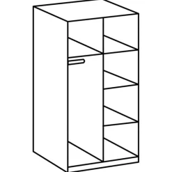 Kleerkast HUVAR Plankeneiche/Graphite B90