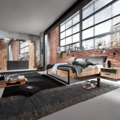 Kleerkast KICK Plankeneiche/Raw Steel B300