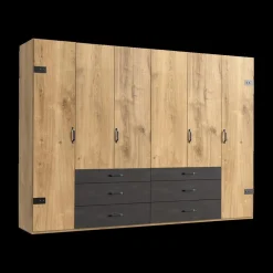 Kleerkast KICK Plankeneiche/Raw Steel B300