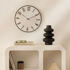 Klok ELROI Ø35 Reliëf Wit/Zwart