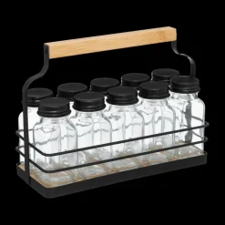 Kruidenrek BLACKWOOD 10Potjes Metaal/Hout