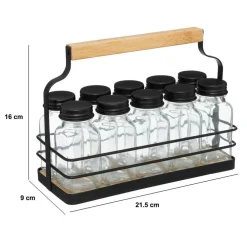 Kruidenrek BLACKWOOD 10Potjes Metaal/Hout