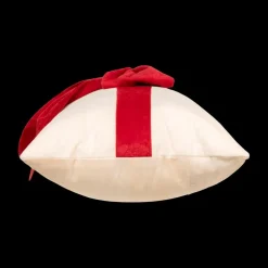 Kussen GIFTY Beige met Strik Rood