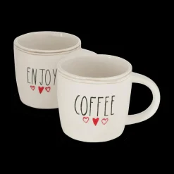Mok ENJOY/COFFEE Wit/Zwart Ass.