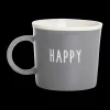 Mok HAPPY 310ml Pors. Grijs